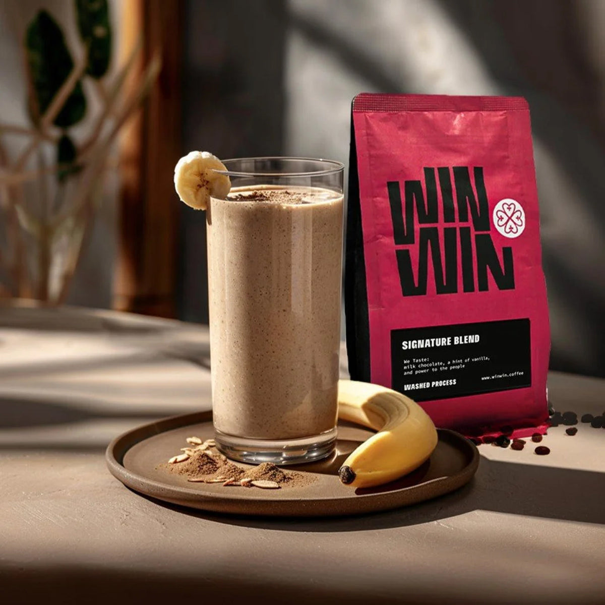 Win Win Peanut Butter Banana Smoothie