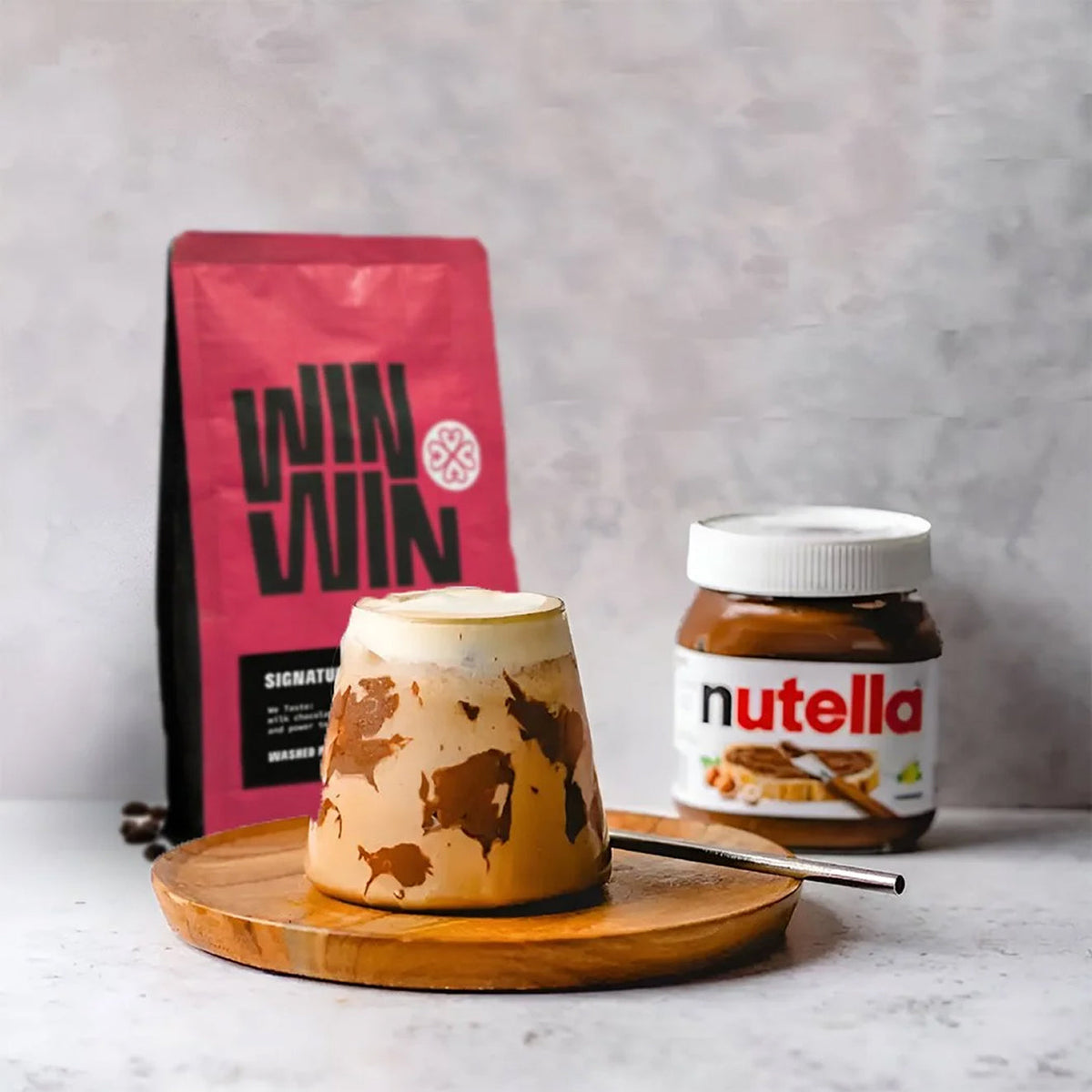 Win Win Iced Nutella Latte